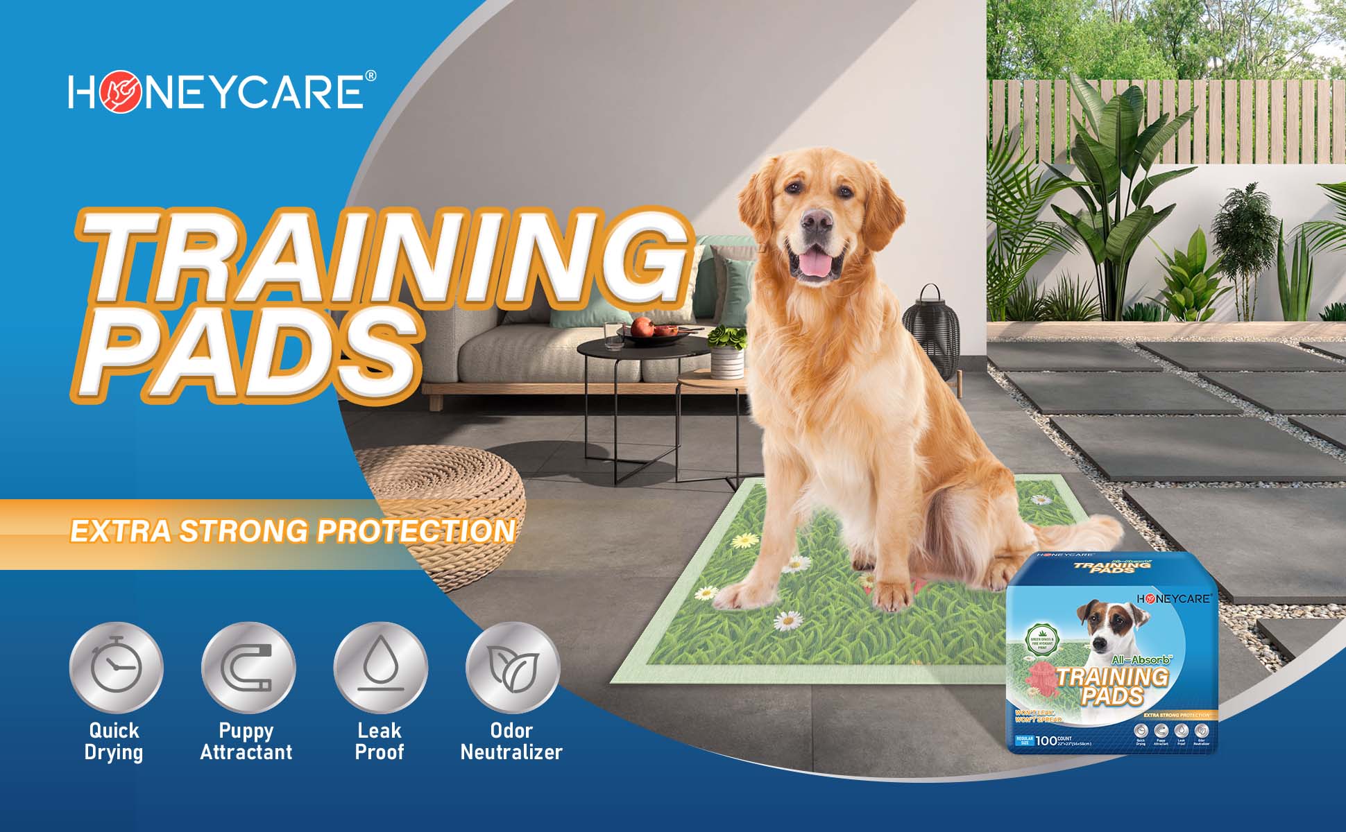 [S]HONEYCARE : All-Absorb Gigantic Dog and Puppy Training Pads, Incontinence Training Pads, Pee Pads
