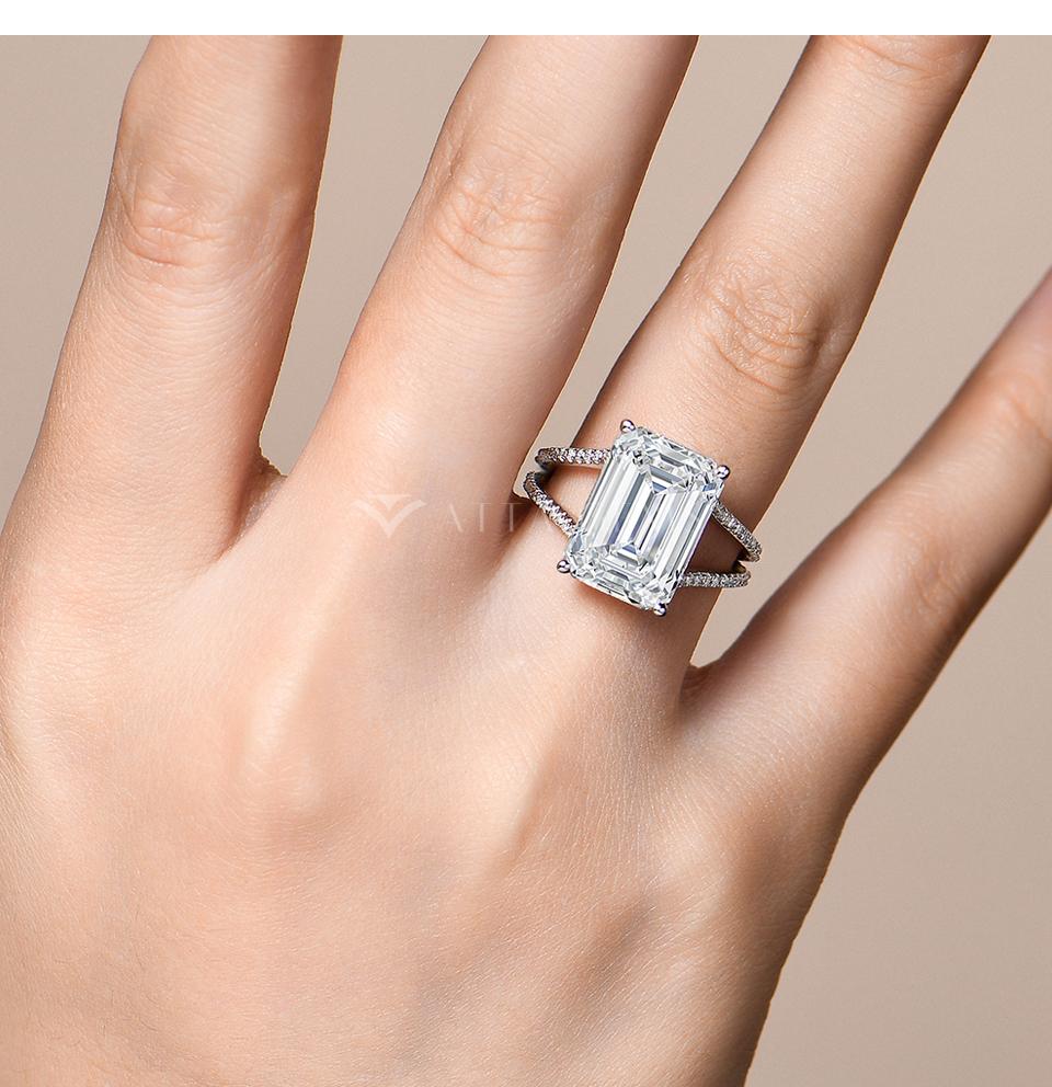 10CT D VVS1 Color Shining Synthetic Moissanite Ring for Women Engagement Wedding Party  Gift  Fine Jewelry R177