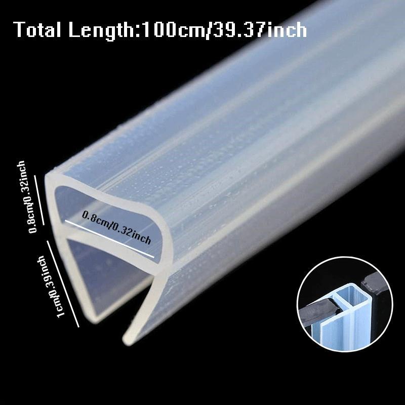 78.74 Inch H/f/u Type Sealing Strip for 8mm Glass Door, Glass Shower Door Bottom Seal, Shower Stall Windproof Seal, Office Balcony Window Sealing Tape, No Glue Needed