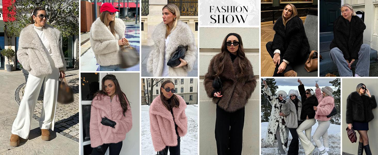 Arssm Women’s Faux Coat - Fluffy Elegant Warm Outerwear for Cold Weather or Night Out Winter Jacket Womenswear