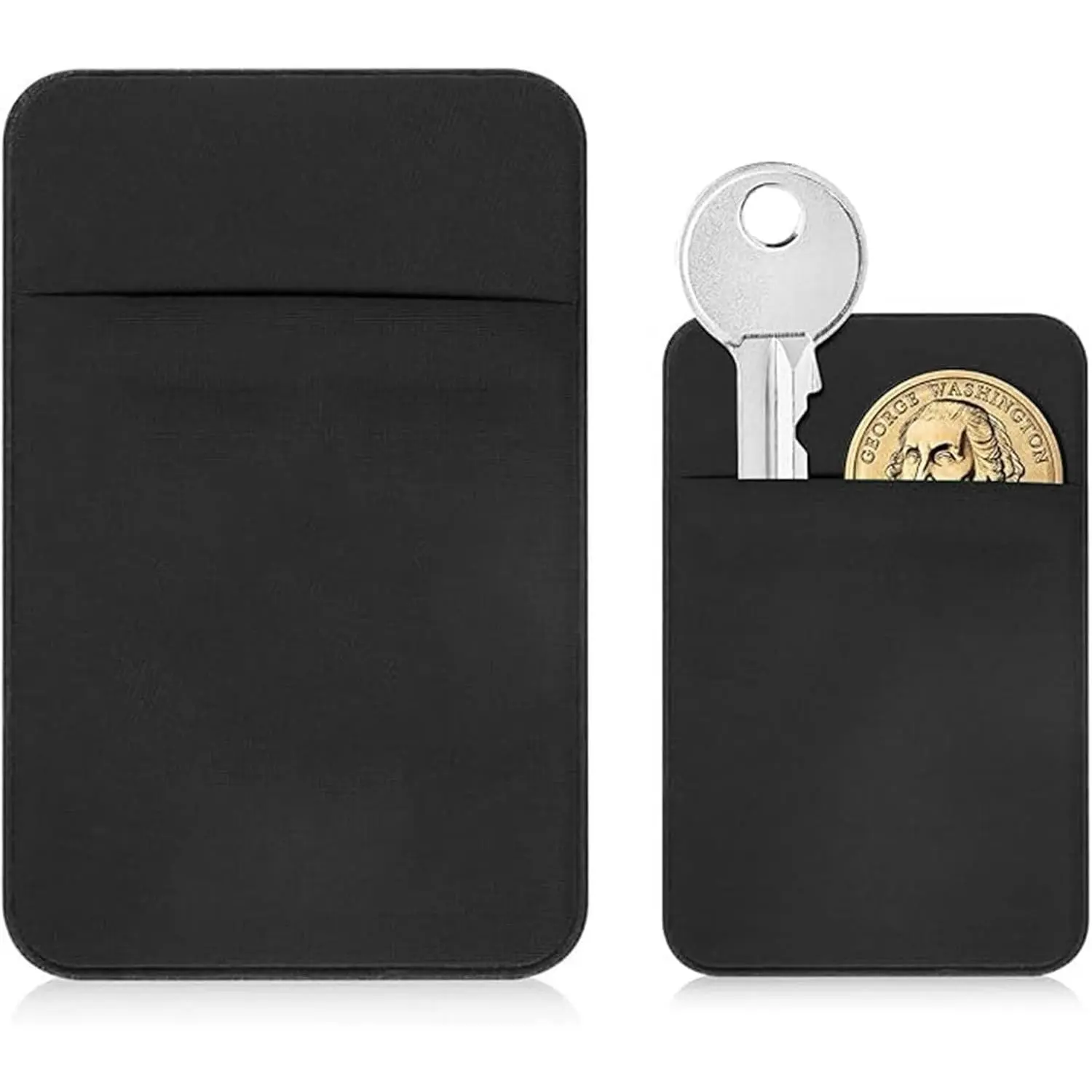 Minimalist Slim Key Organizer Wallet - Credit Card Size Key Holder Sleeve (Black)Gift