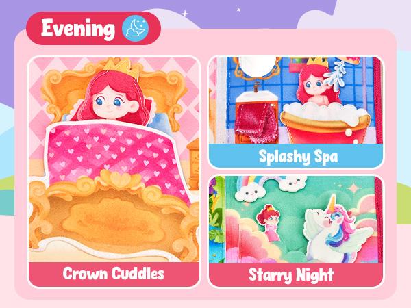 JoyCat Busy Board, Felt Quiet Toy Activity Board with Life Skills, Cognition, Sorting, Autism Sensory Toys, Travel Toys, Gift for Boys & Girls