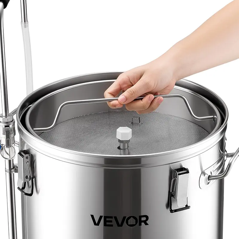 VEVOR Stainless Steel Beer Brewing Equipment for Beginners, 16 Gal/60L 31.75 Lbs / 14.4 Kg Dual Insulation All-in-1 Home Beer Maker, 3000W Digital Control, Anti-Burn Pump, Wort Chiller, Recipe Memory, Timer, Removable Mesh Strainer, 16 Gal / 60 L