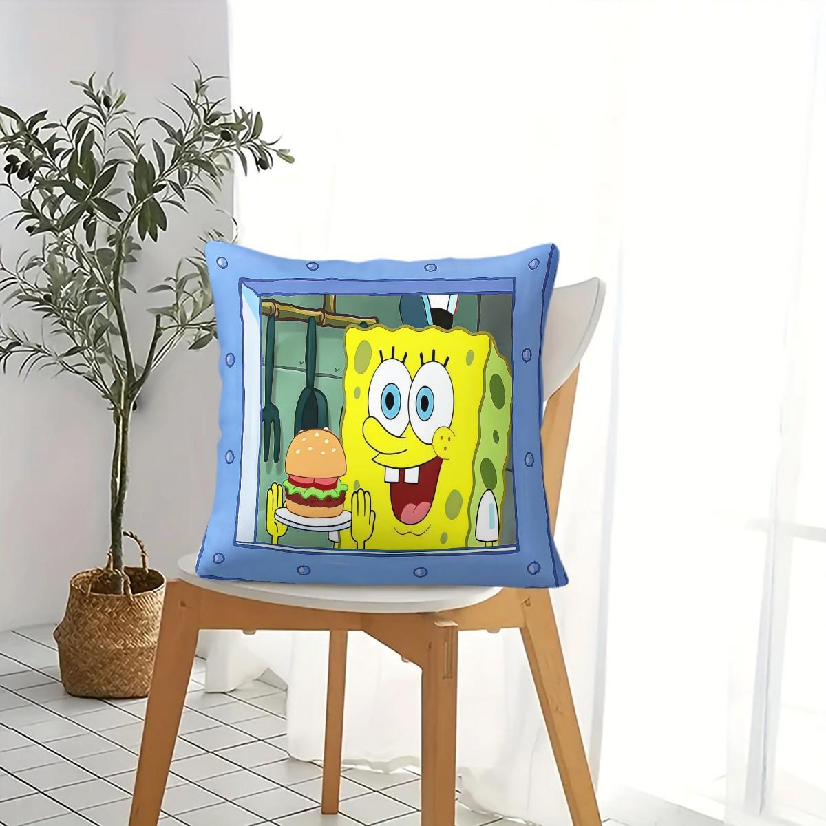 Spongebob Squarepants Pattern Pillow, Soft and Comfortable Printed Design, Multiple Patterns Available, Perfect Gift for Kids and Adults