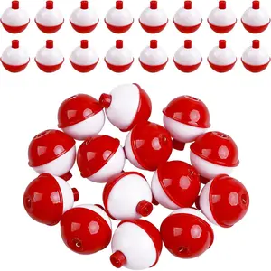 Fishing Bobbers Hard ABS Push Button Round Buoy Red/White Snap-on Fishing Floats Bobbers Party Decoration
