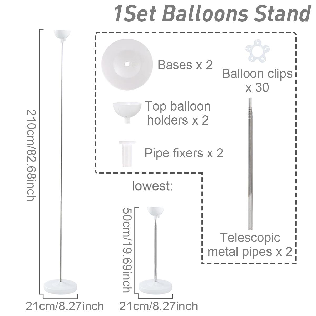 Balloon Column Stand Set of 2, Adjustable 7 Feet Ballon Arch Stands with Reusable Metal Telescopic Design for Birthday, Wedding, Baby Shower, Halloween, Graduation Party Decoration