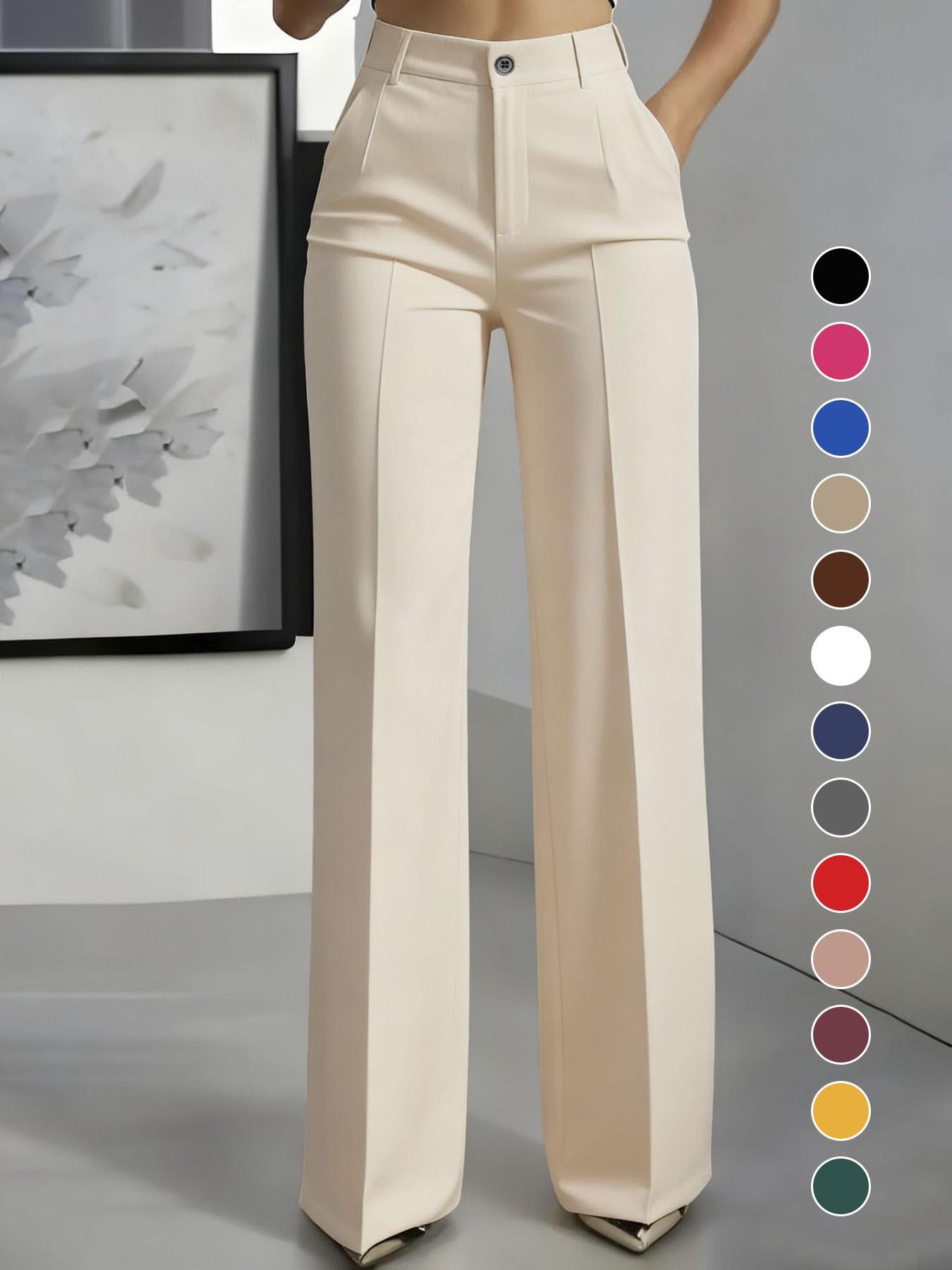 Women's New High Waist Drape Straight Leg Simple Suit Pants, Womenswear Elegant Business Casual Wear, Comfortable and Stylish Aesthetic Design