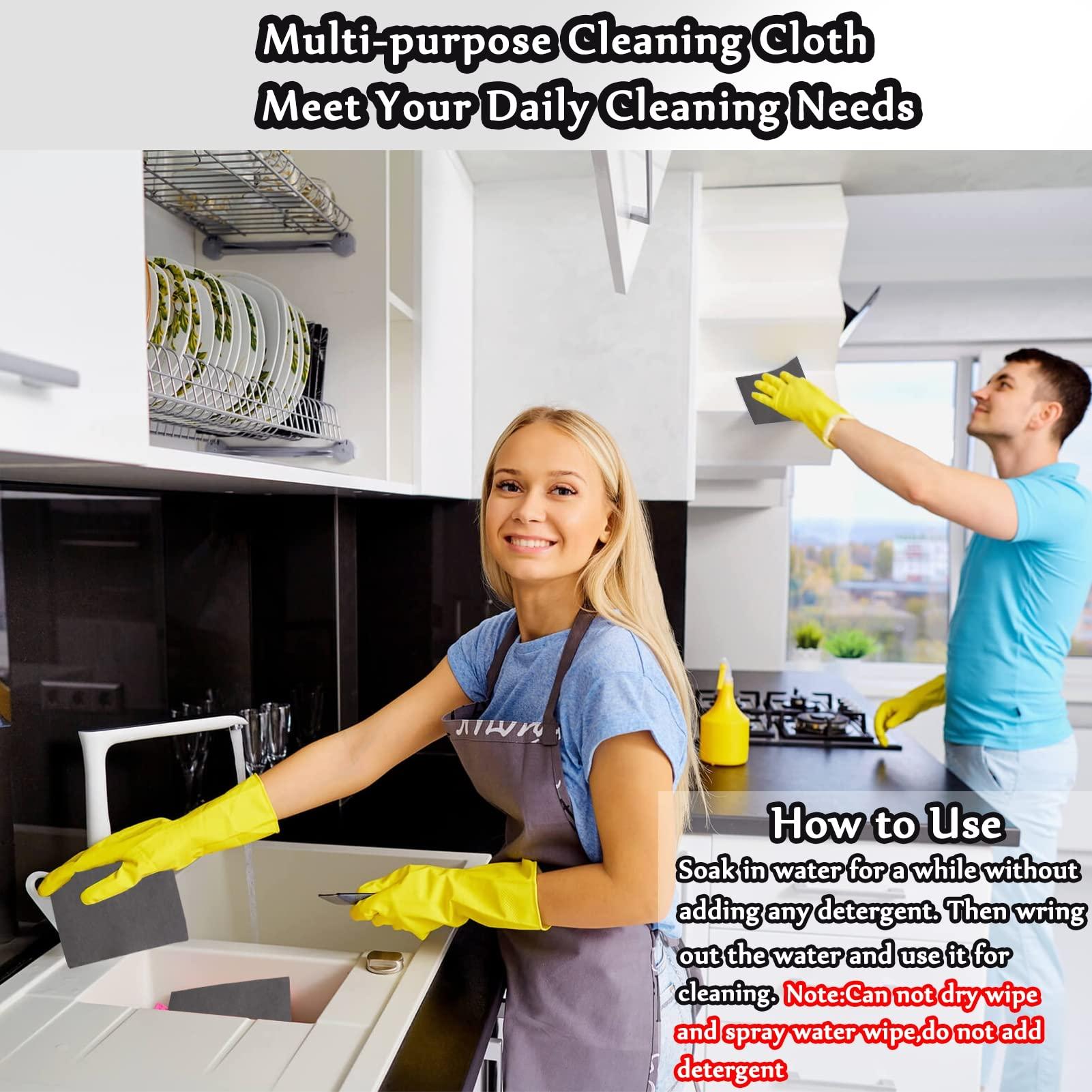 10 Pcs Lint Free Cloth,Reusable Microfiber Cleaning Rag for Windows,Mirror,Glass,Car,Gray，Thickened Magic Cleaning Cloth