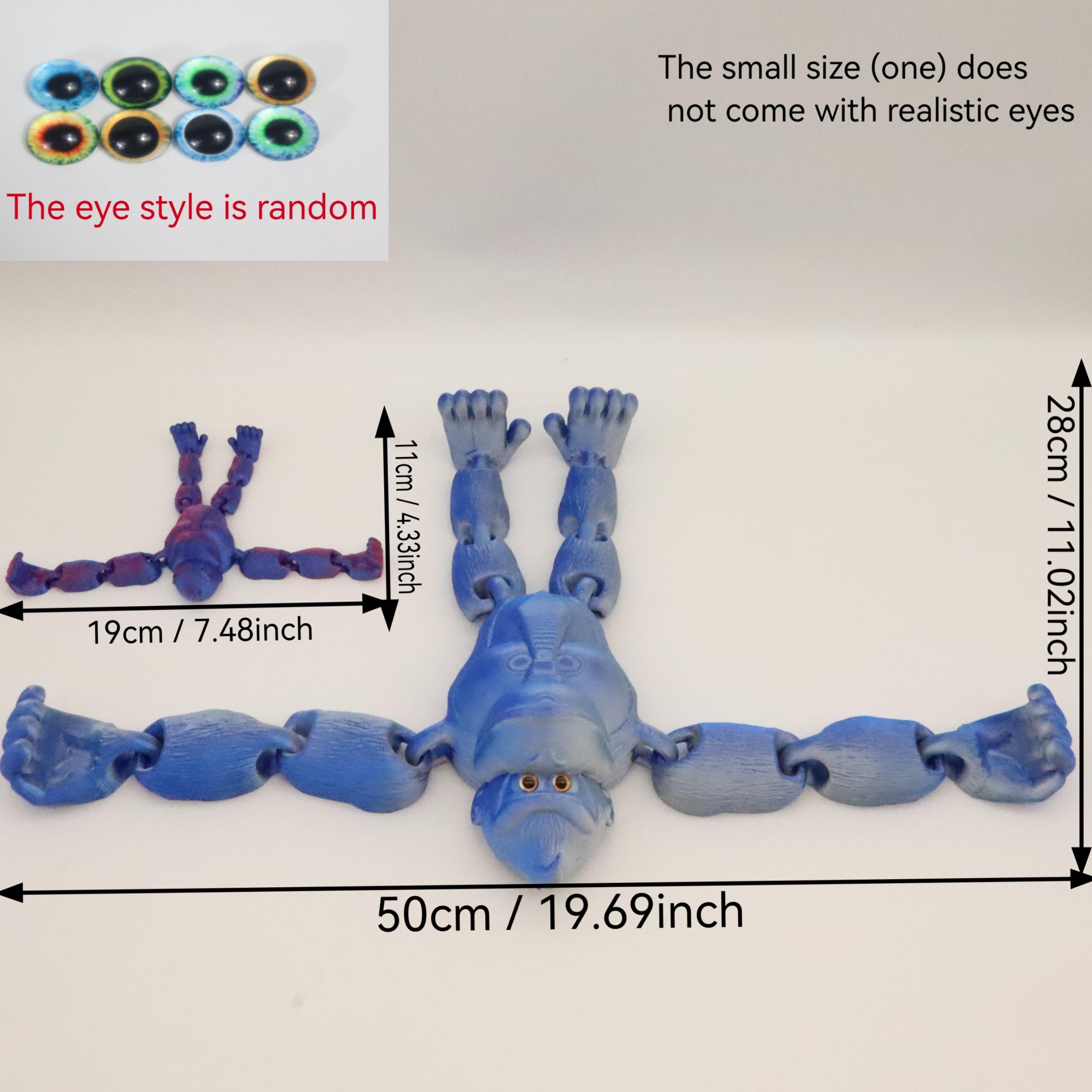 3D Printed Long Arm Gorilla Figurine, Home Decor, Realistic Eyes, Moveable Joints, Articulating Animal Figurines, Christmas Gift, Birthday Present, Animal Statue
