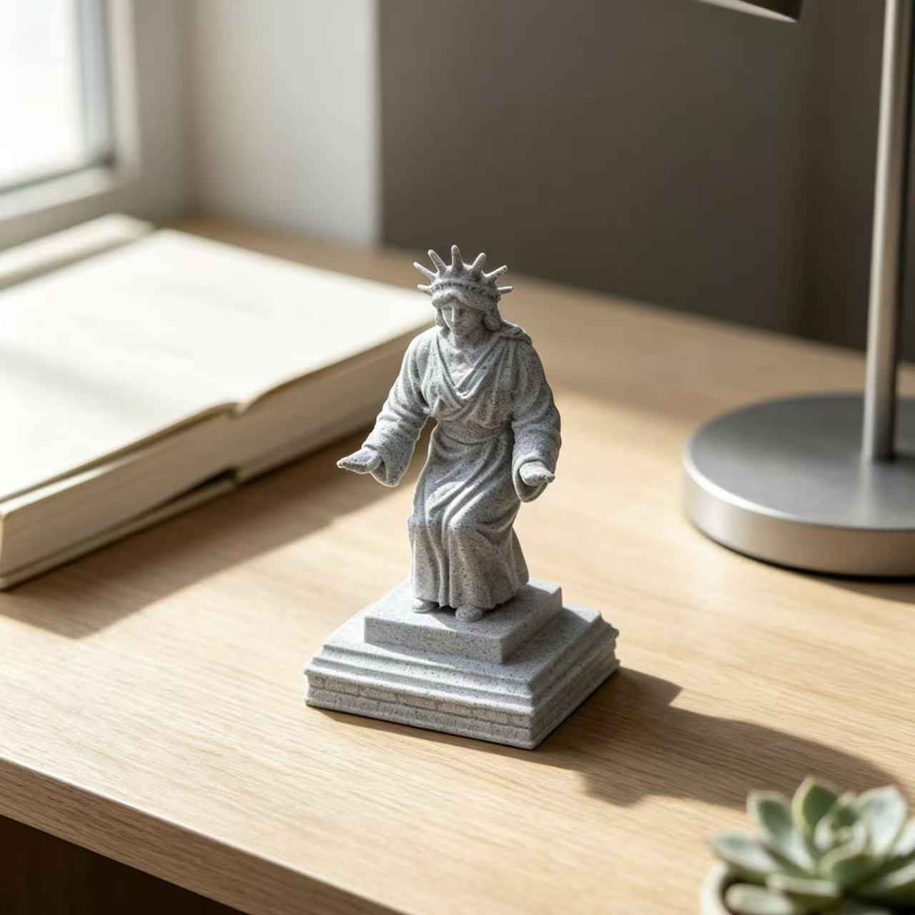 Creative 3D Printed Statue of Liberty Pen Holder, Pla Eco-Friendly Material, Desk Decor Gift, Office Learning Essential, Unique Stylish Item