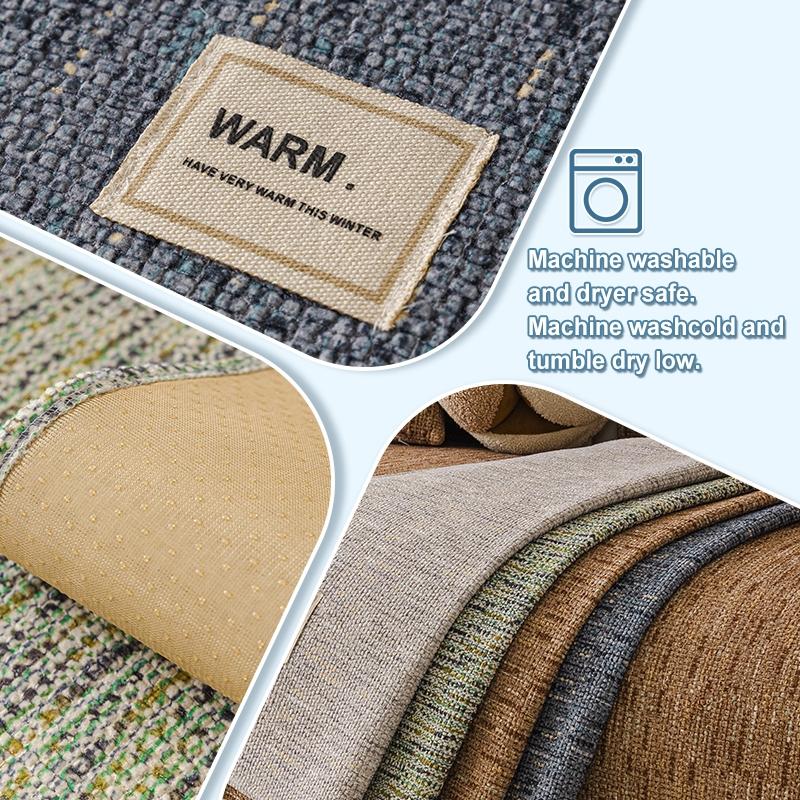 1pc Warm Label Chenille Sofa Cover, All Season Non-Slip Sofa Slipcover, Pet-Friendly Furniture Protector, Machine Washable Couch Mat for Living Room Home Decor