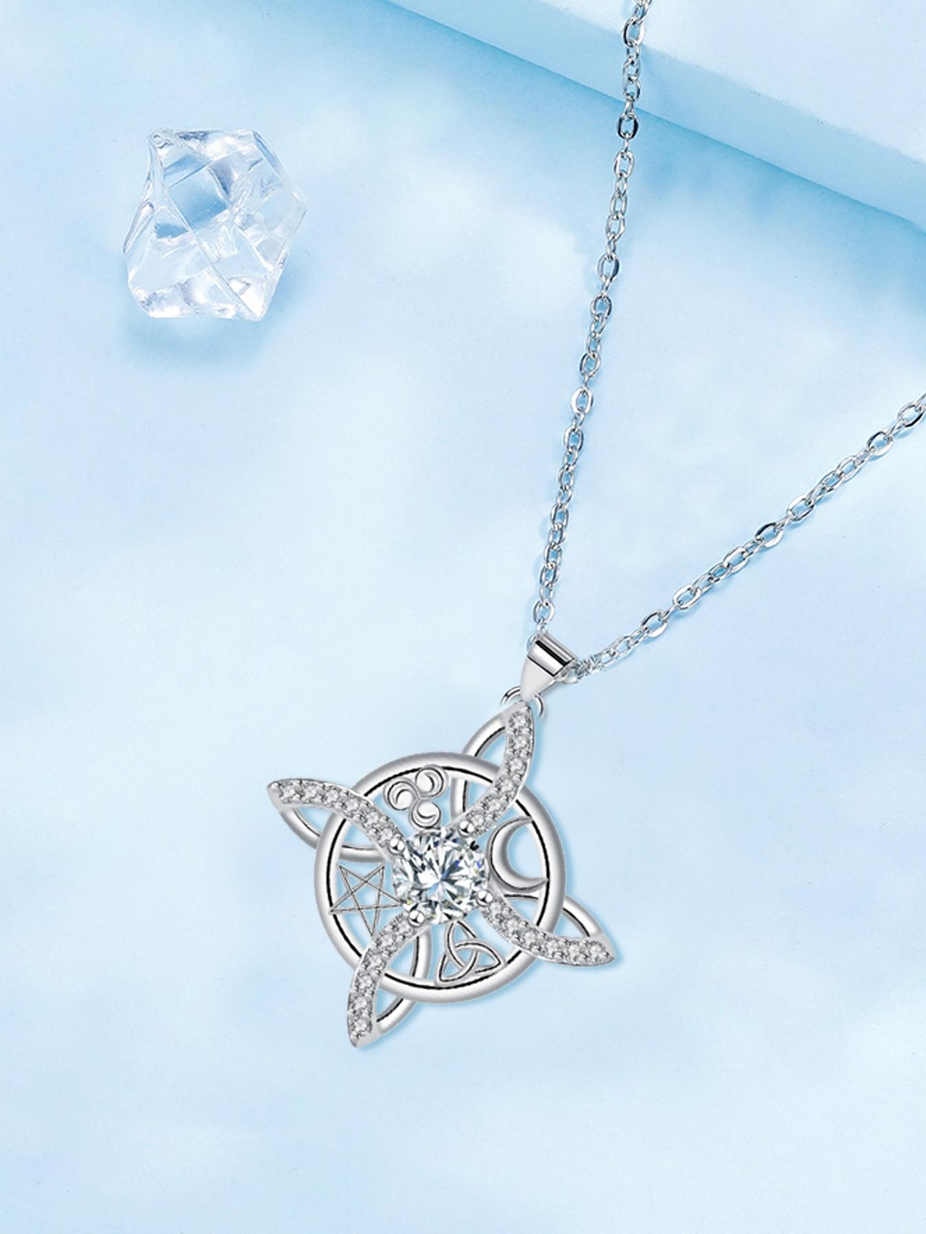 Witches Knot Protection Necklace With Blessing Message Card, Hecate Goddess Lilith Jewelry, Good Luck Knot Jewelry Gift for Women