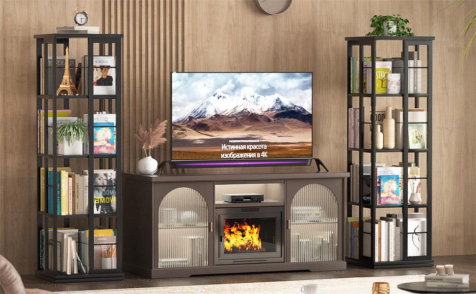 Unikito 4/5/6 Tier Rotating Bookshelf, 360 ° Display Stackable Spinning Bookshelf Tower, Narrow Space Saving Tall Floor Standing Swivel Bookcase Corner Storage Organizer for Bedroom, Living Room, shelves  bedroom