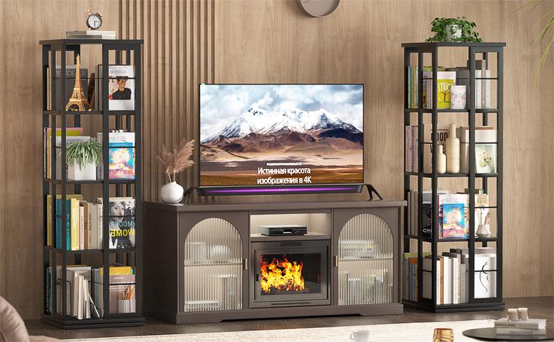 Unikito 4/5/6 Tier Rotating Bookshelf, 360 ° Display Stackable Spinning Bookshelf Tower, Narrow Space Saving Tall Floor Standing Swivel Bookcase Corner Storage Organizer for Bedroom, Living Room, shelves  bedroom