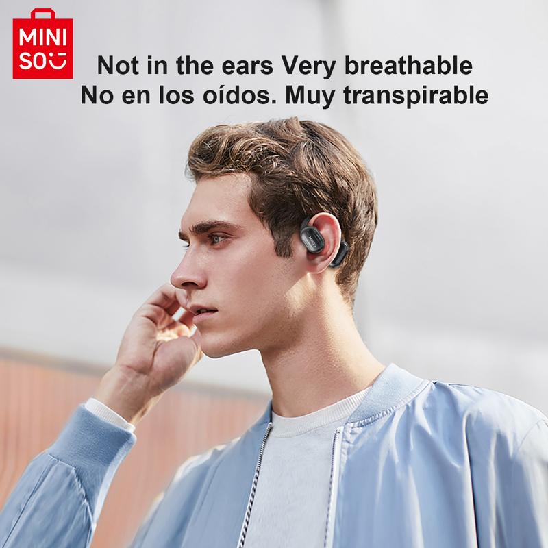 MINISO MS162 Wireless Translation Earbuds with APP Stereo Headset Built-in Microphone Headphones Bluetooth 5.4 Headset 30 Hours Long-lasting Battery Life High-quality Sound Earphones Suitable for Gym Running Exercise
