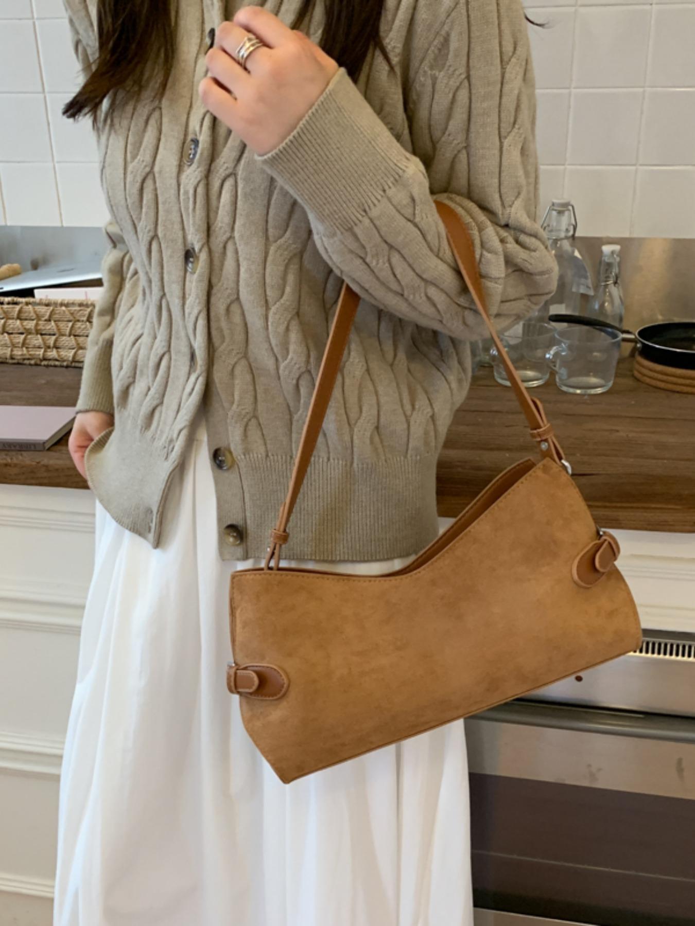 Women's Plain Striped Crossbody Bag, Stylish Versatile Elegant Shoulder Bag, Ideal for Daily Use and Travel, All Seasons, Crossbody Chain Bag