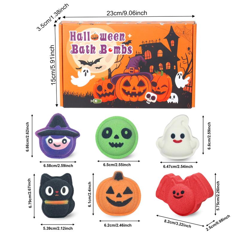 iHave Halloween Bath Bomb Gift Set – 6pcs Spooky & Cute Bath Bomb Kids Gift Box with Witch, Bat, Black Cat, Skull, Ghost & Pumpkin – Fizzy Spa Balls for Fun Bath Time, Relaxing Self-Care, Halloween Bath Bombs for Kids, Party Favors  Unique Holiday Gifts