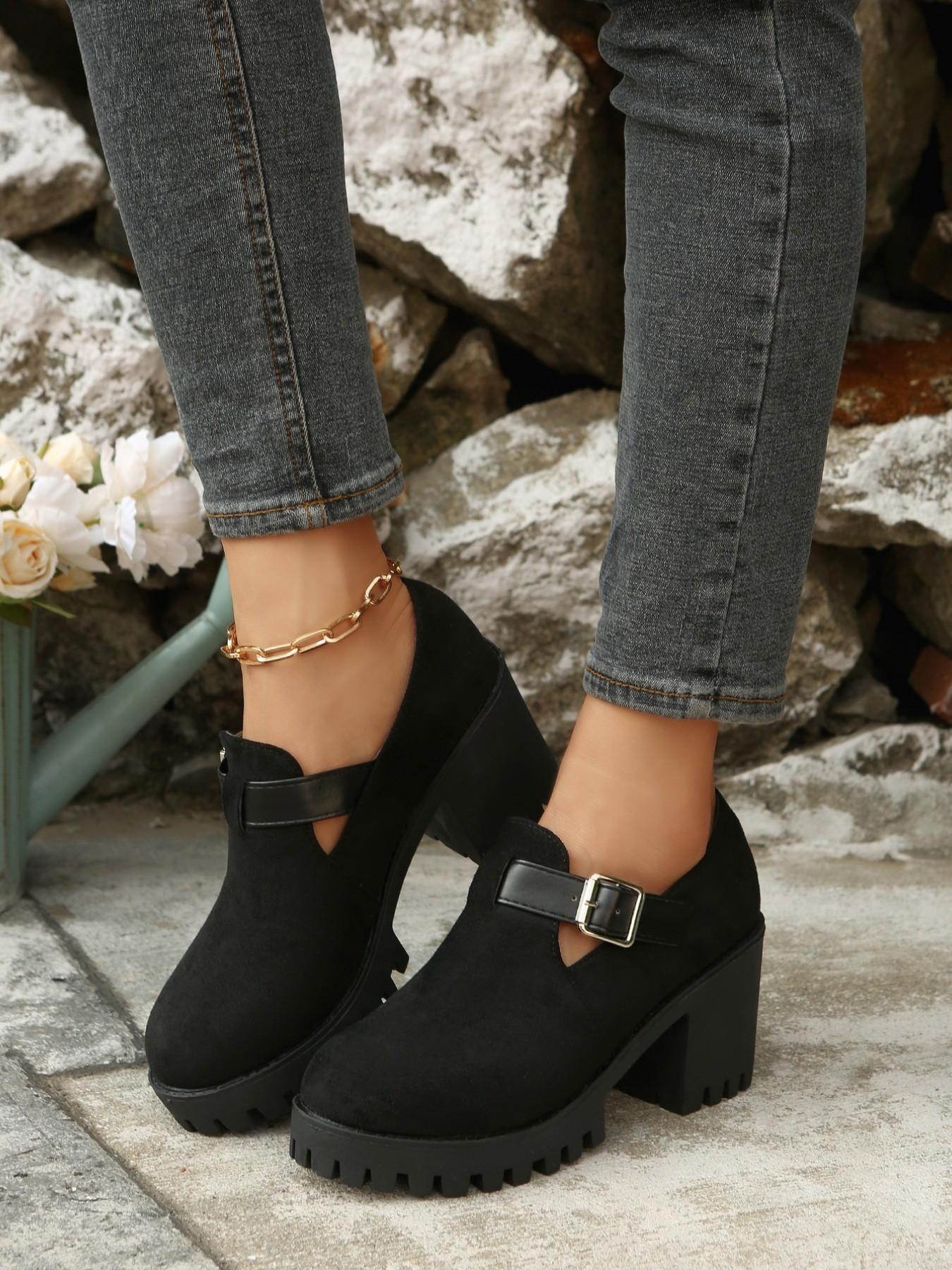 Women's Fashion Bow Design Slip-On Platform Loafers, Casual Fall Winter Shoes, Comfortable Round Toe Daily Wear, Thick Sole Leather Boots