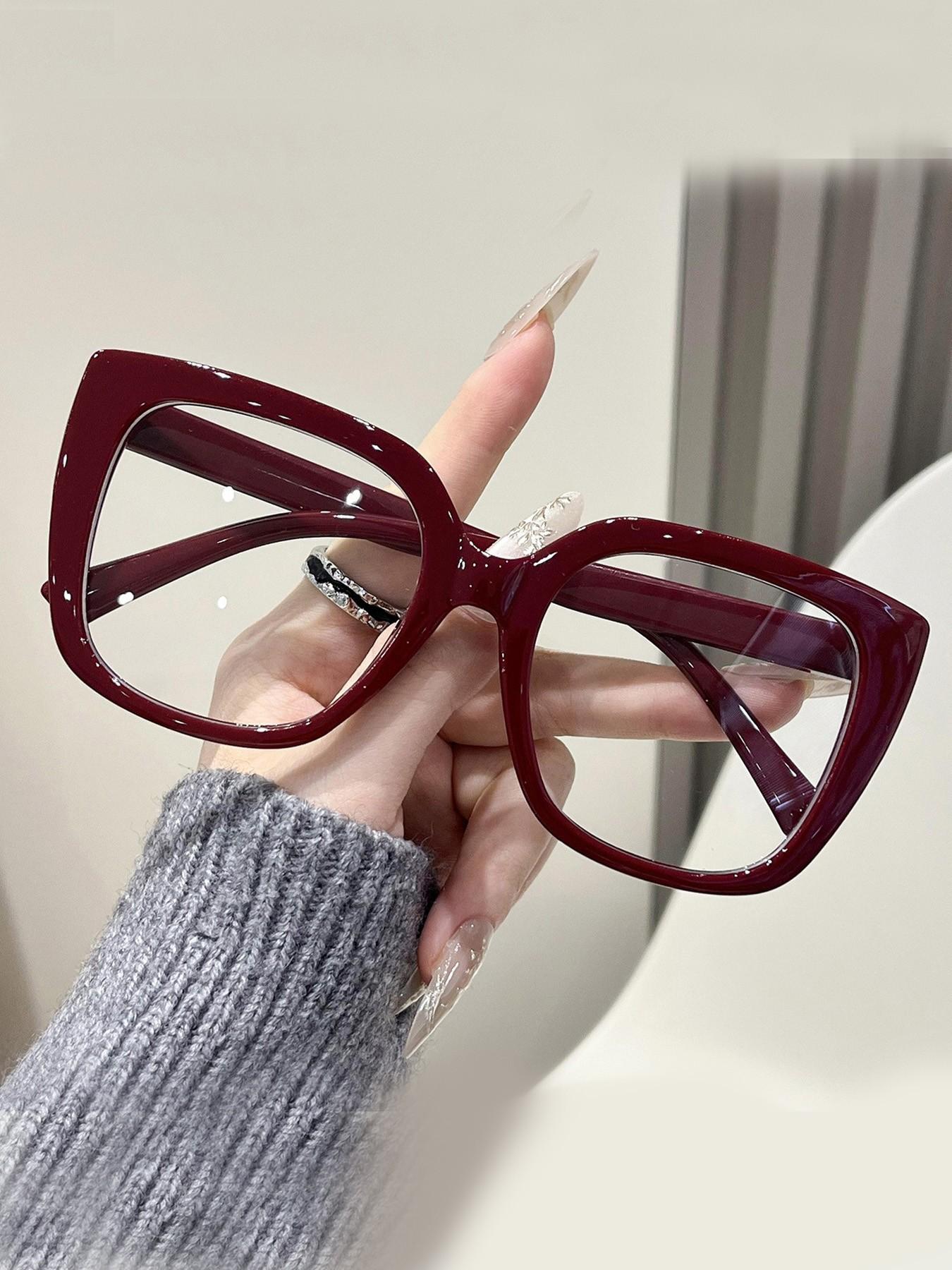 Large Frame Leopard Print Blue Light Blocking Glasses, Simple Daily Use Eyewear, Square Frame, Unisex Workwear, Fashion Accessory, Trendy Casual Glasses