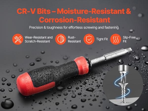 VEVOR Screwdriver Set, 13 in 1 Magnetic Multi Bit Mini Nut Driver Set, Phillips, Flat Head, Torx, Square Bits for Men, Manual Precision Repair Tool Kit for Sockets, Furniture, Home Appliances, Cars