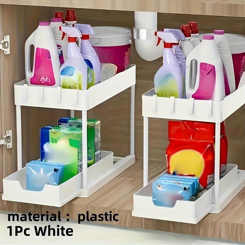 2-Tier Pull-Out Under Sink Organizer, Sliding Storage Shelf for Kitchen & Bathroom Cabinets