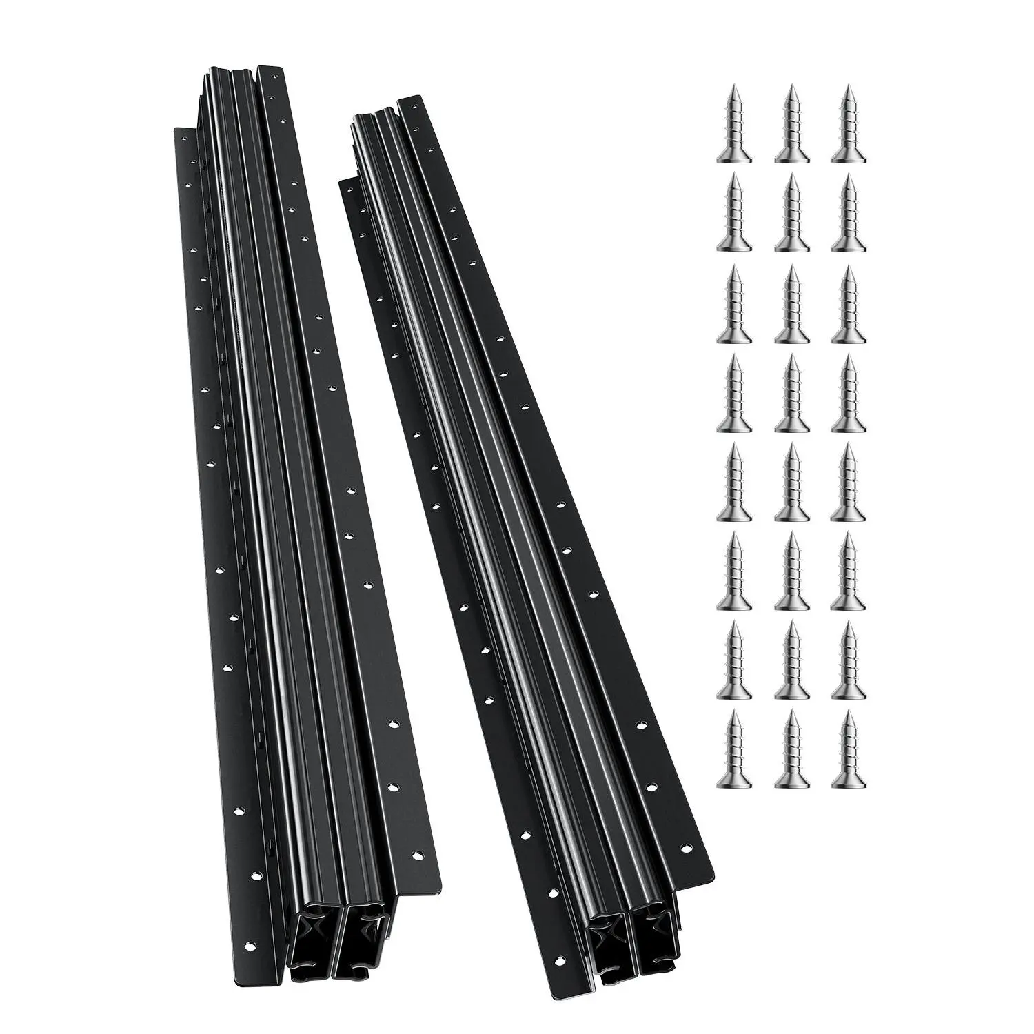 VEVOR Undermount Drawer Slides - 32 in Full Extension Ball Bearing Rails, 260 LB Heavy Duty Bottom Cabinet Track Runners for DIY Replacement, Black, Undermount Slides