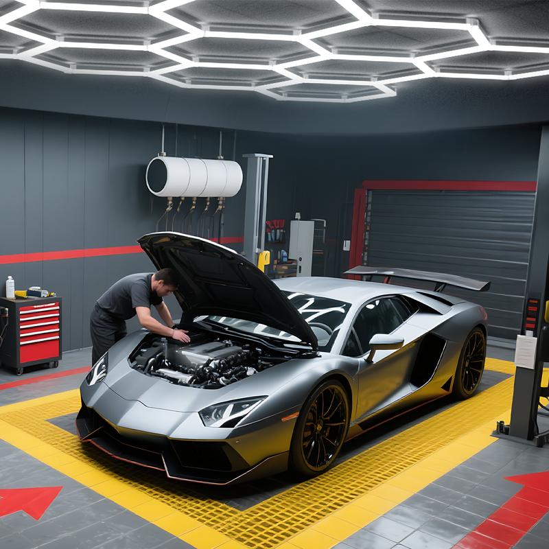 LUMENFOX 2025 New DIY Plug-In Hexagonal Ceiling Lights, Honeycomb Ceiling Lights, Light Efficiency 110LM/W, Hexagonal Garage Lights are suitable for garages, supermarkets, shopping malls, car shows and basements, Lighting，Jumpstart newyear