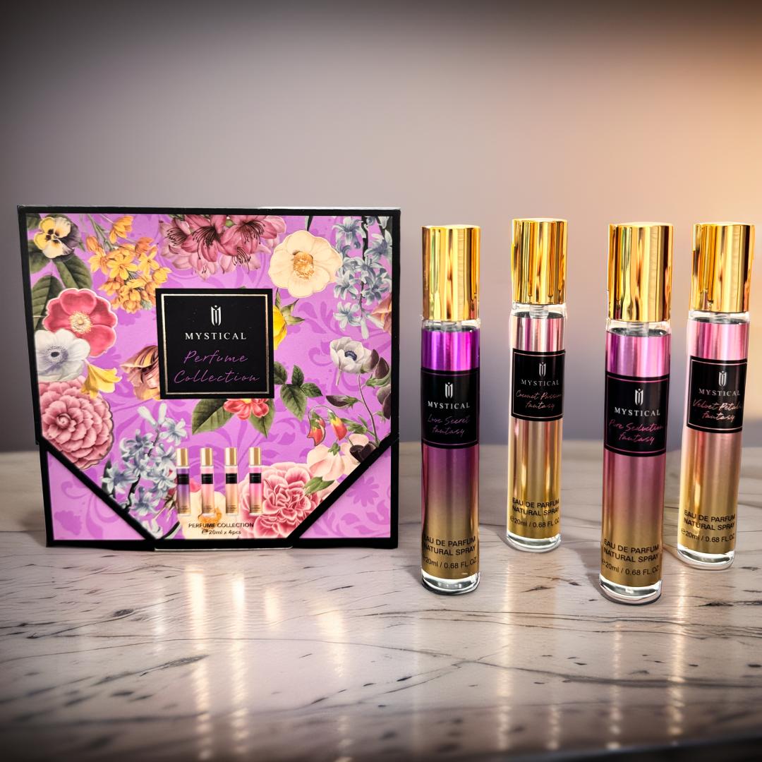 Perfume Collection Long-lasting Floral Fragrance for Dating Party Bar Perfume Thanksgiving Christmas Valentine's Day Gift Rose Scent Glam Style 20ml*4