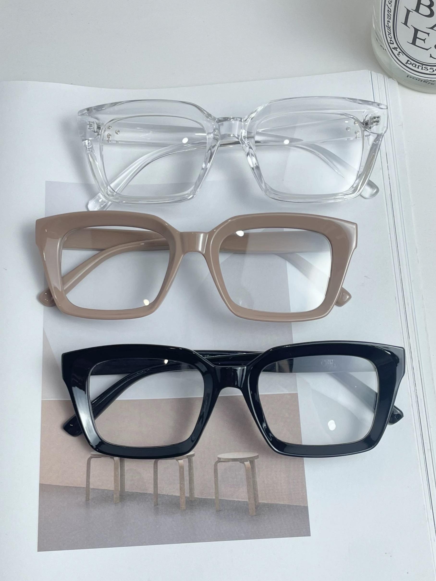 Unisex Square Frame Glasses, Trendy Retro Style, Multi-Color Decorative Eyewear, Perfect for Photoshoots & Street Fashion