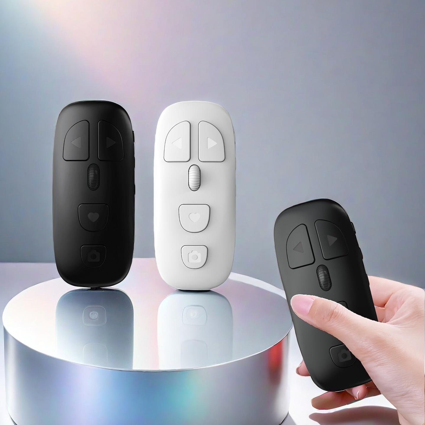 Wheeled Phone Remote Controller, Tiktok Video Swipe Control, Smart Selfie Remote with Zoom Function, Volume Control, for Android and iOS Phones/pads