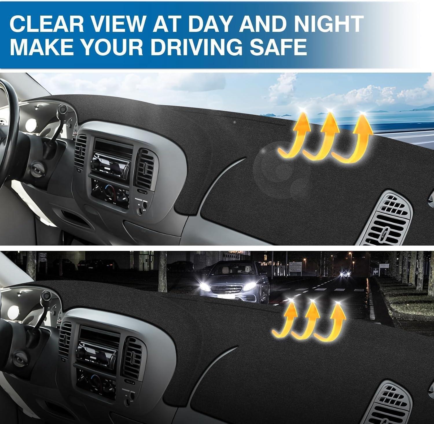 KUST Car Dash Cover for Ford F-150 F-250 F-350 1992-2003 Pickup Truck Polyester Non-Slip Center Console Dash Cover Interior Accessories for Ford F150 Custom Fit Dashboard Mat Sunshade No Glare Black KUST Car Dash Cover for Ford F-150 F-250 F-350 1992-2003 Pickup Truck Polyester Non-Slip Center Console Dash Cover Interior Accessories for Ford F150 Custom Fit Dashboard Mat Sunshade No Glare Black