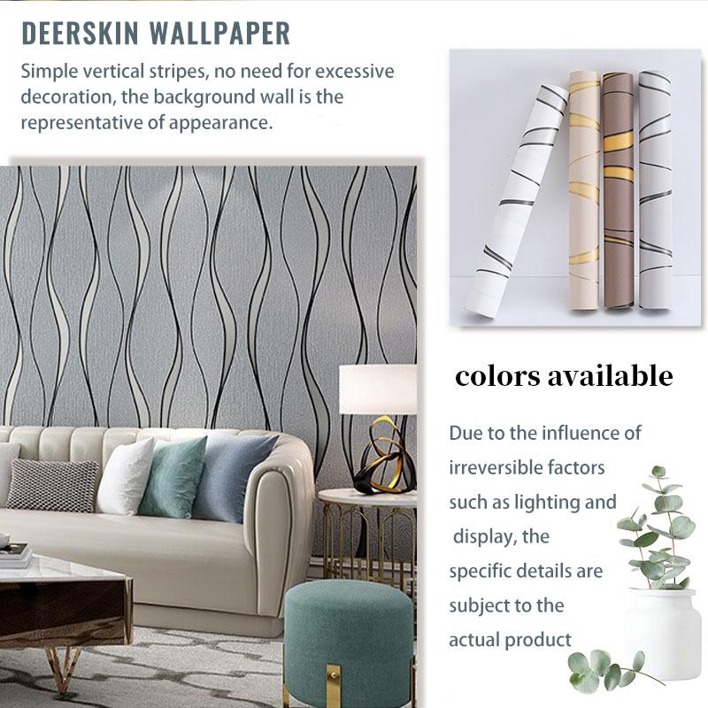 One roll of self-adhesive wavy striped PVC wallpaper, Waterproof decorative wallpaper, easy to install, simply tear and stick, waterproof, removable, easy to clean, and cut to size, suitable for bedroom, living room, TV background wall, decoration