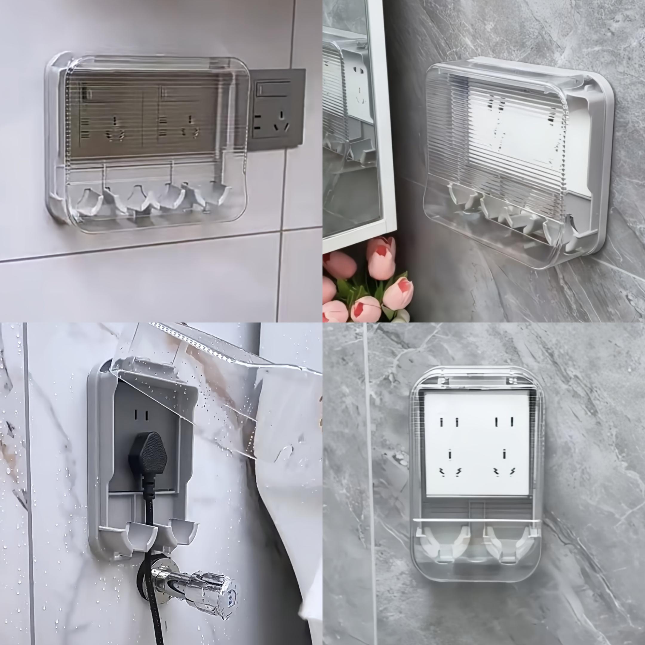 Self-Adhesive Switch Cover Protector – Waterproof Socket Cover, No Tools Needed, Peel & Stick Design | Safety, Pet-Friendly, Compact | Bathroom, Kitchen, Wall Outlet Use | Pet Owners & Families Peel And Stick