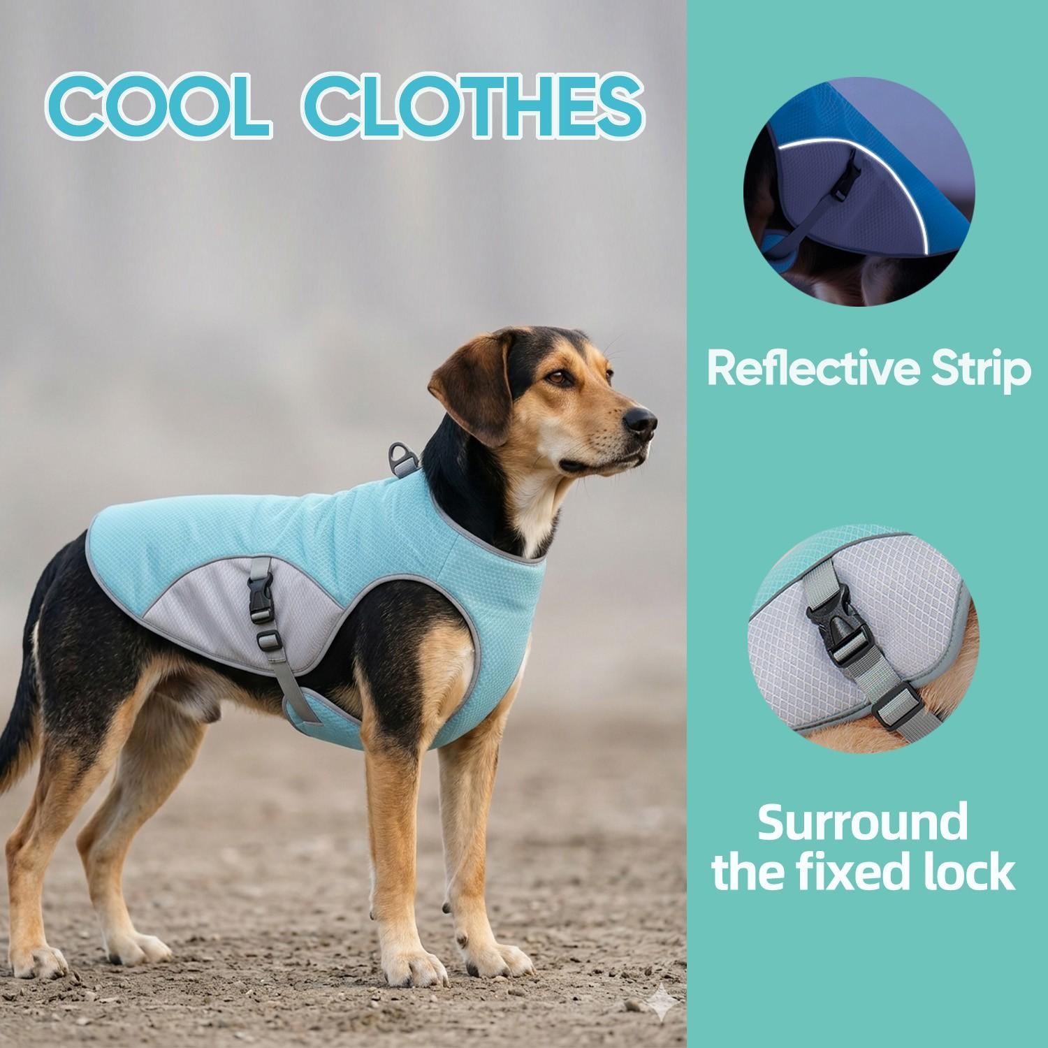 Sun Protection Dog Shirt / Quick-Drying Cooling Vest — Lightweight, Breathable, Sleeveless Vest with Reflective Strips; All-Season Pet Apparel Offering UV Protection for Summer; Suitable for Small, Medium, and Large Dogs—Ideal for Outdoor Hiking, Beach Ou