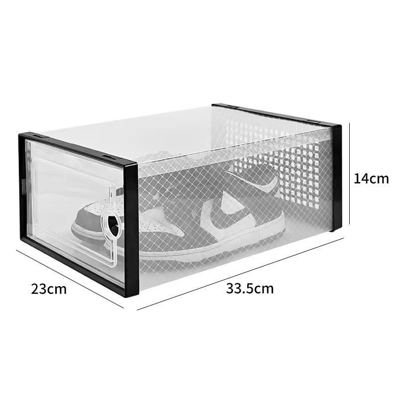 Shoe storage boxes, Shoe organizer, 6-piece sets, made of thick transparent material with lids, foldable and stackable containers allow for flexible arrangement, ideal for organizing sneakers and saving space in entryway