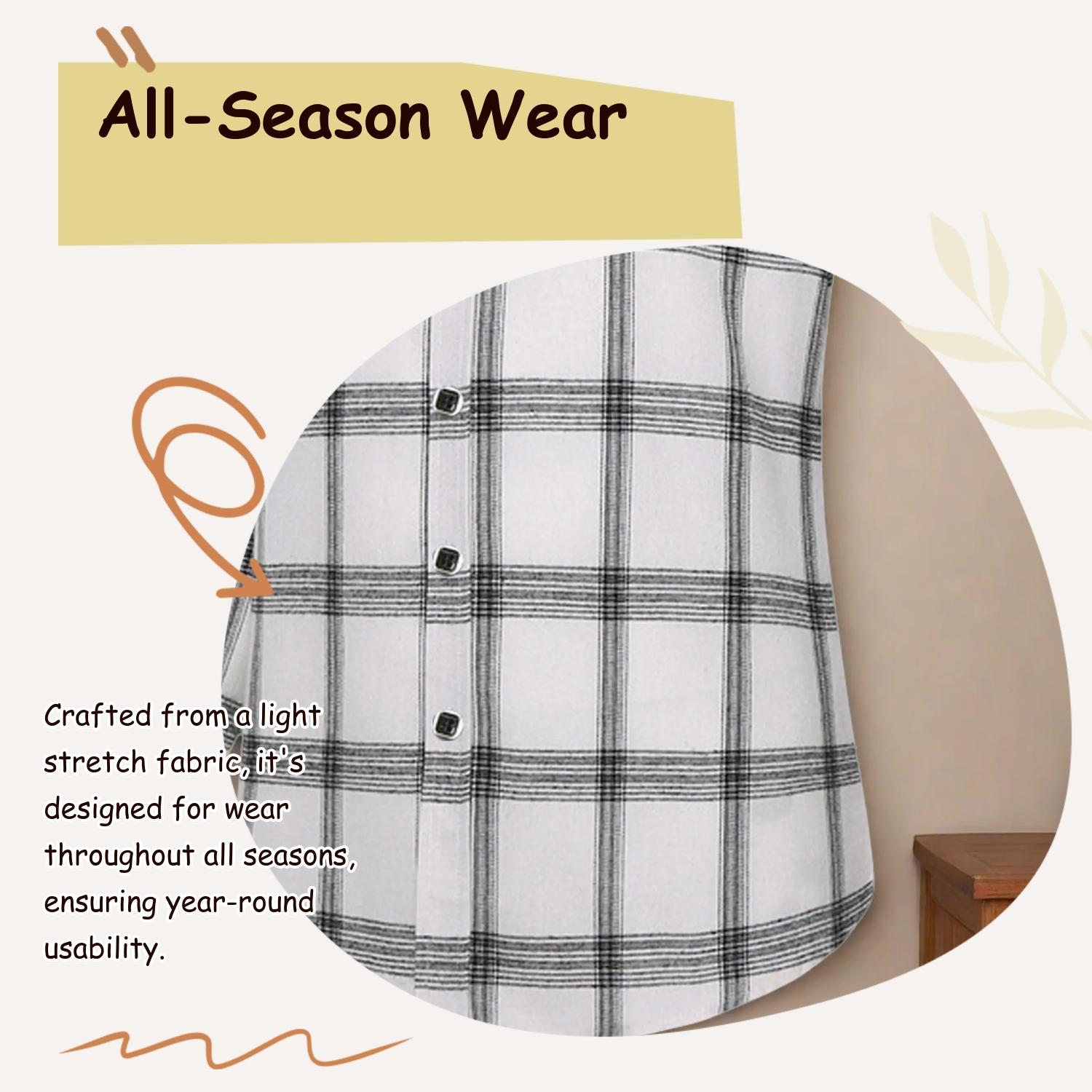 Men's Plaid Checkered Print Checked Button Closure Shirt, Casual Button Down, Regular Fit Fitted Casual Long Sleeve Collared Top for All Seasons, Men's Clothes for Daily Wear