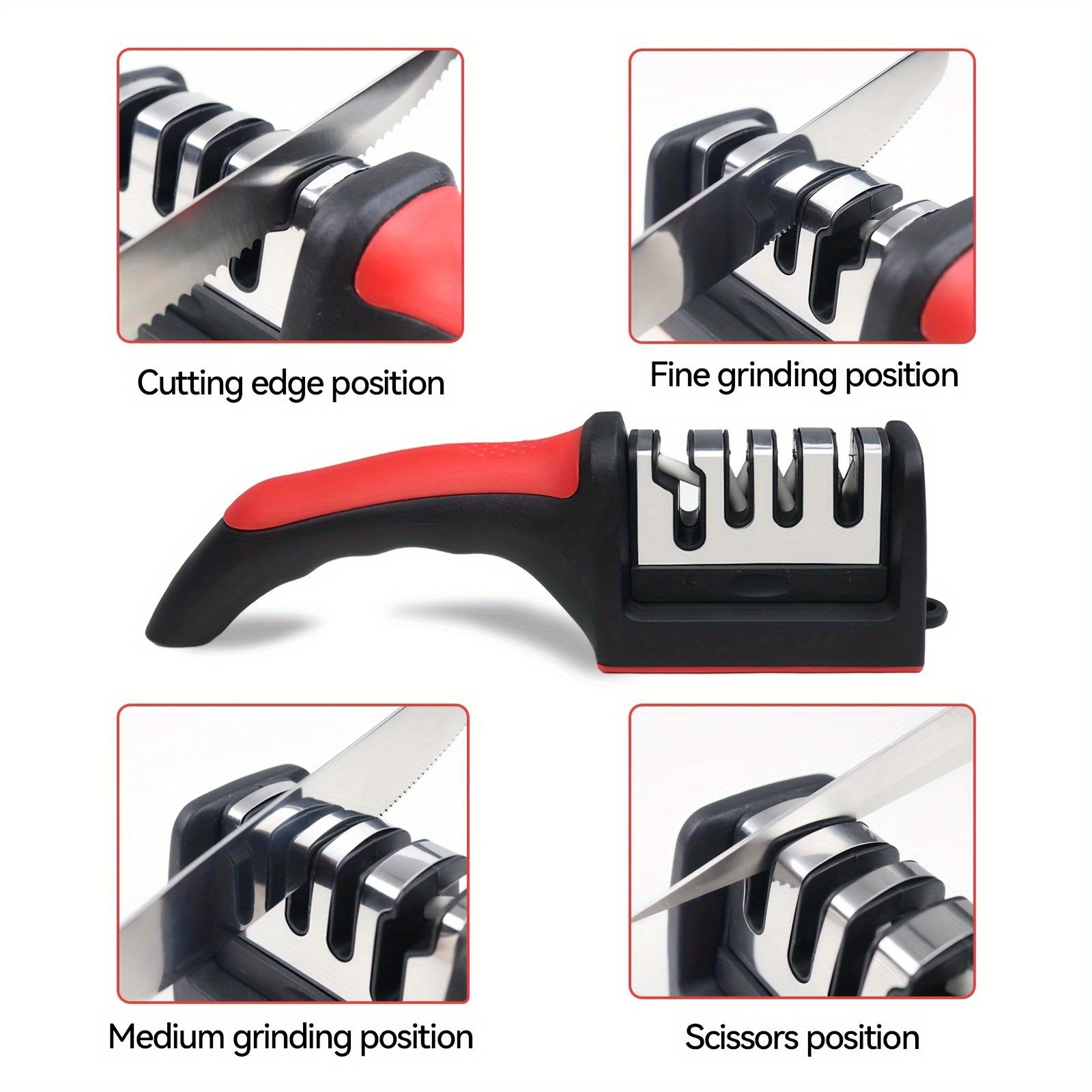 Manual Quick Knife Sharpener, Home Kitchen Tool, Sharpening Vegetable Knives, Scissors, Non-Slip Base, Convenient Kitchen Tool, Compact