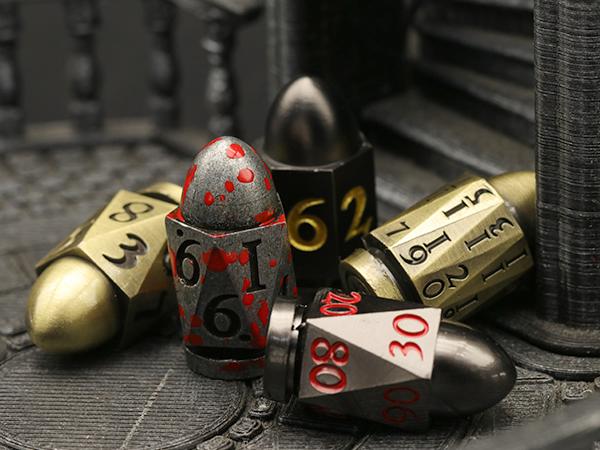 Bullet Dice Set, DND Dice Metal Revolver Dice，D6 Dice Gun Dice D&D Gifts for Dungeons and Dragons, Pathfinder, Warhammer 40k or Theme Tabletop Games
