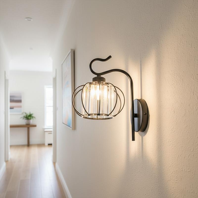 /gold Crystal Wall Light, Straight Groove E2 Socket Creative Lamp, Suitable for Hallway/bedroom/living Room, Indoor Lighting (no Bulb Included)