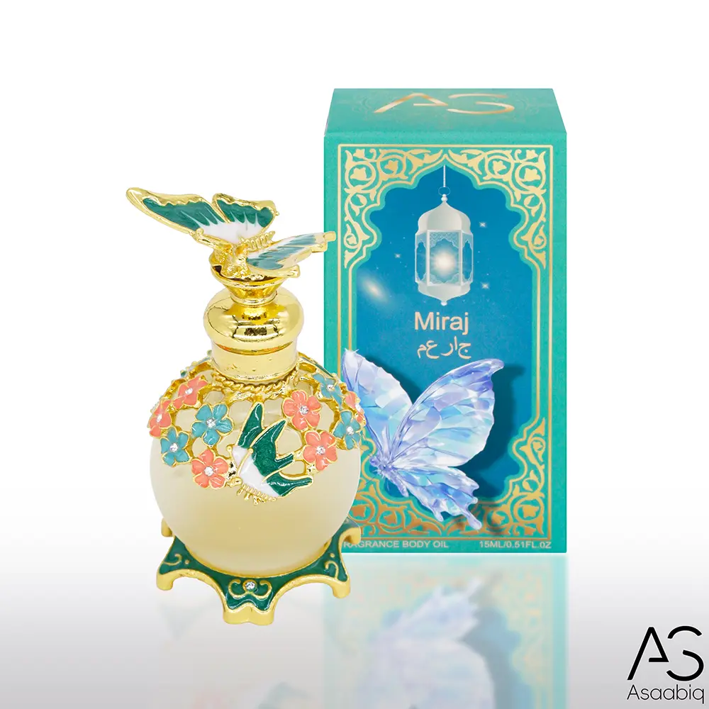 Asaabiq Miraj 15ML/0.52OZ Floral Chypre Perfume Oil Travel Size Long Lasting Perfume for Women Body and Skin Fresh Fruity Fragrancewith Grapefruit, Vanilla, Sandalwood Suit for Vacation, Dating, Daily Wear