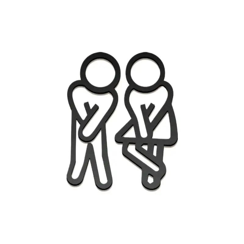 Interesting bathroom signs, minimalist style male and female restroom door decorations, hollow acrylic toilet wall stickers, fun gender indicators suitable for home, restaurants, shops, and public restrooms