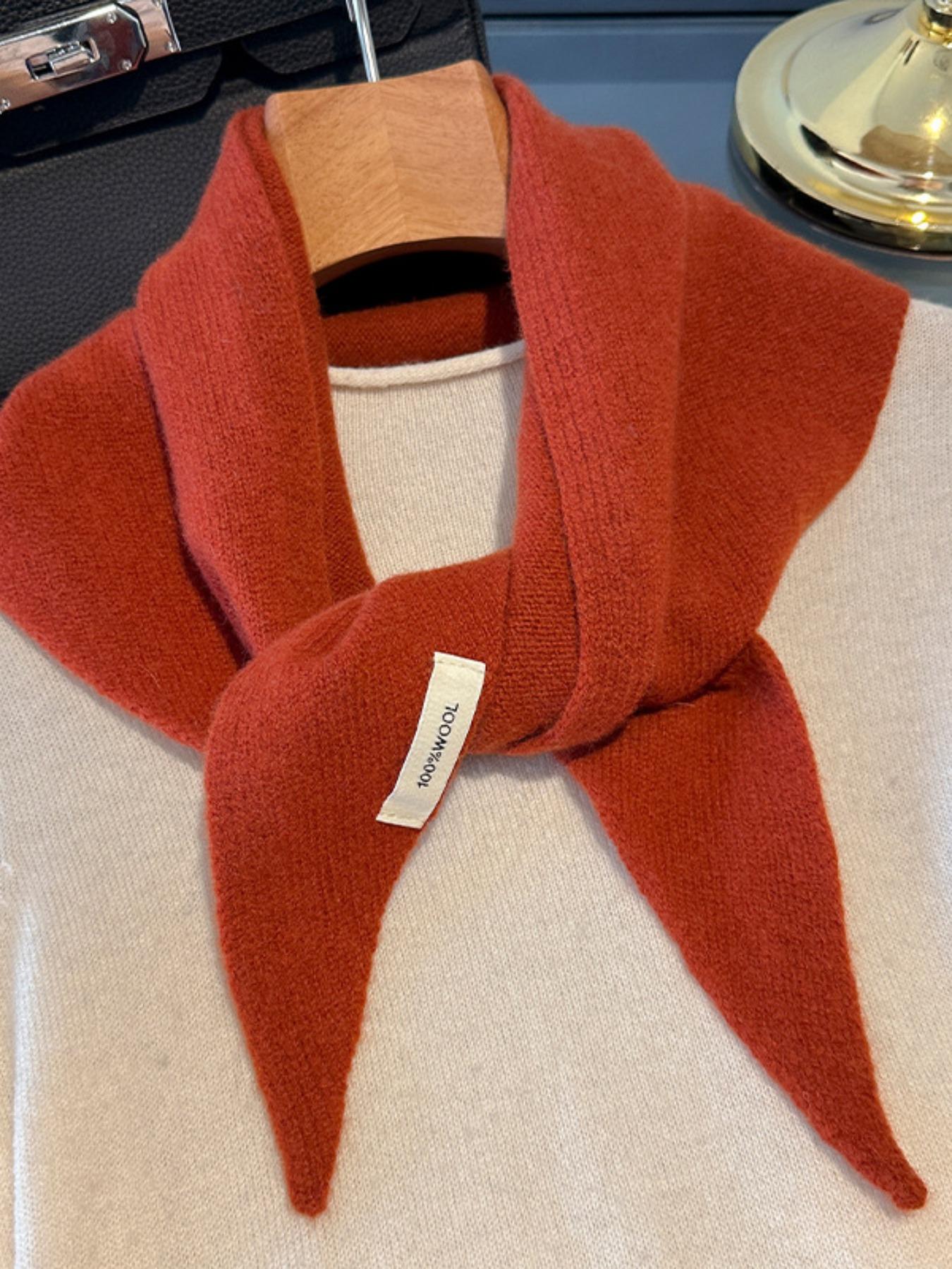 Women's elegant Korean triangular scarf niche 100% wool triangular scarf women's wool hijab knitted scarf multifunctional warm knitted shawl Fluffy Soft Scarf, perfect for Christmas and New Year gifts, Scarf Head Wrap