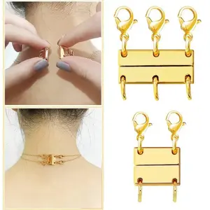 2pcs Multiple Necklace Separator, Magnetic Layering Clasp & Closure, Practical Jewelry Accessory for Women