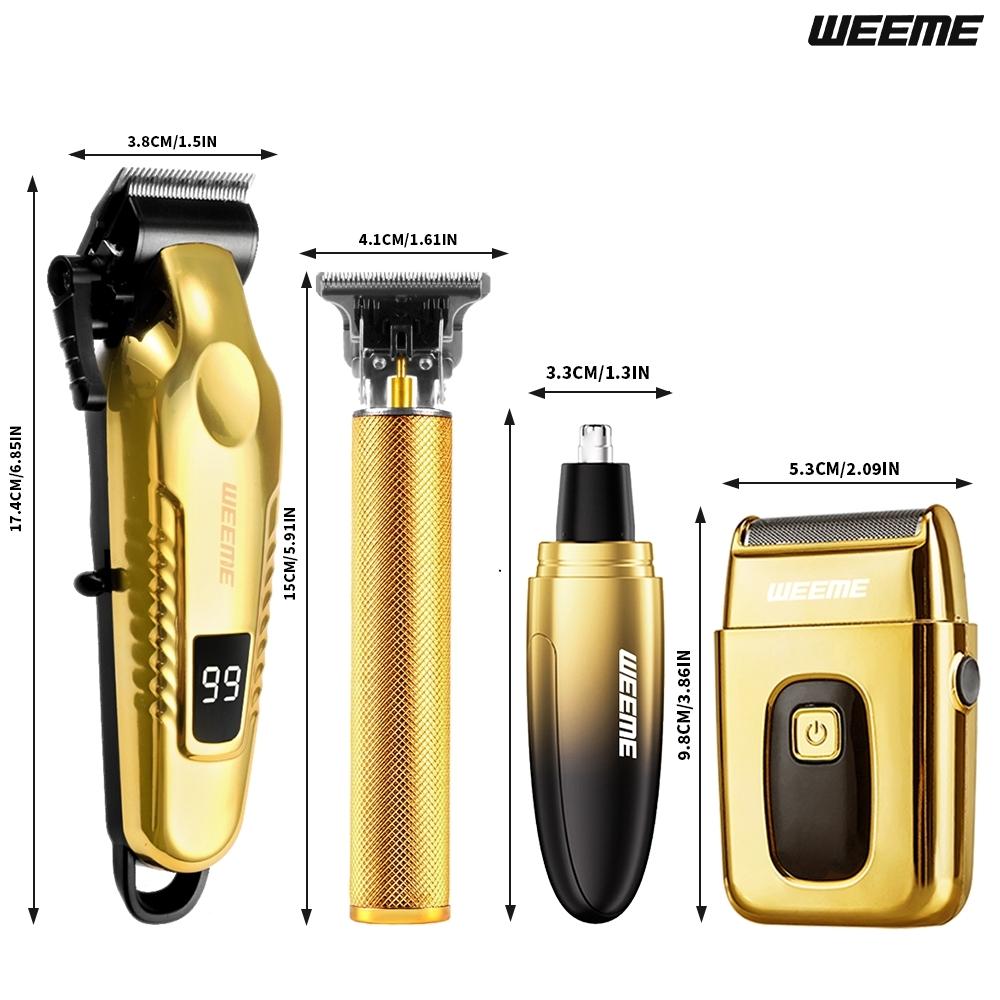 WEEME Men's Electric Shaver Set, 2/3/4pcs Rechargeable Trimmer Kit, USB Charging, T-Head Design, Perfect Gift for Father Husband Boyfriend