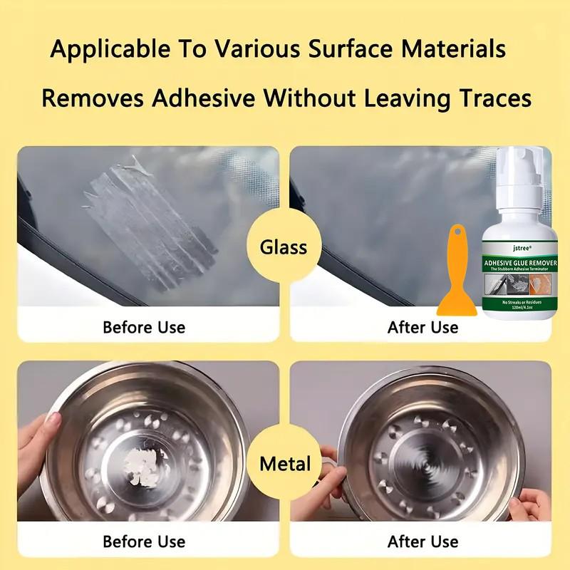Jstree Powerful Adhesive Remover, Removes Unwanted Stickers & Double-Sided Tape Residue, 120ML Cleaning Solution, Effective De-Glue Agent