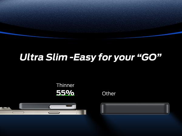 MOVE SPEED Qi2 Certified Magnetic Power Bank Kickstand, 5000mAh(0.3inch)/10000mAh(0.5inch) Ultra Slim MagSafe Portable Charger 15W Ultra-Fast Charging Portable Charger, 30W USB-C MagSlim Charger with Cable for iPhone 17, Travel Essential