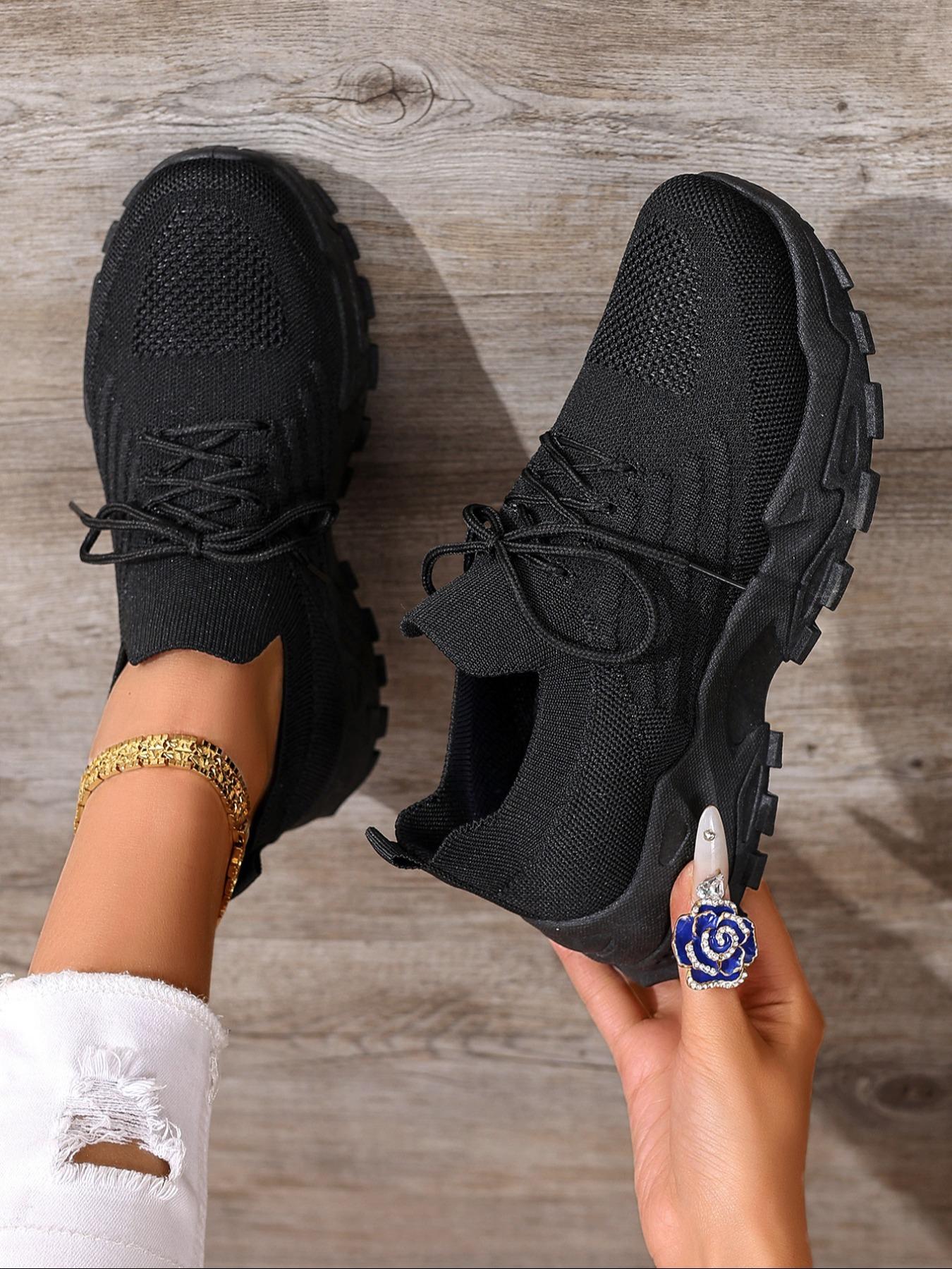 Women's Fashionable Lace Up Low Top Sneakers, Casual Comfortable Sports Running Shoes, Lightweight Breathable Sneakers for Daily Wear, Outdoor Sneakers, Jogging Shoes, Workout Sneakers, Casual Running Footwear