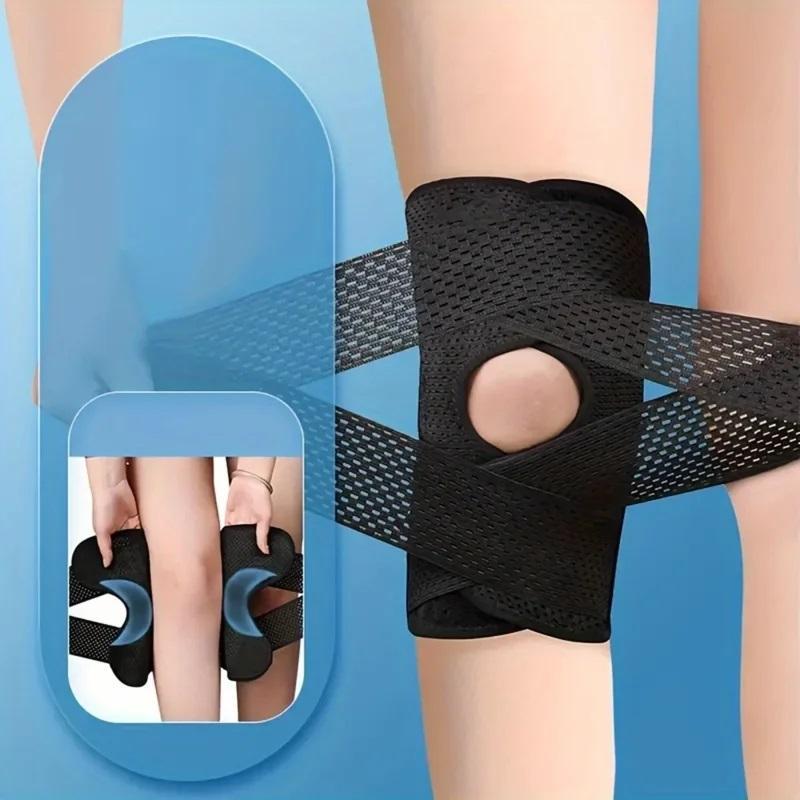 Knee Compression Support Brace, Knee Compression Wrap, Japan 8th Gen Meniscus Protector, Breathable & Adjustable with Side Stabilizers, All-Sport Protection for Basketball, Soccer, Hiking, Gym, Unisex Knee Fixation & Stability, Sports Knee Gear