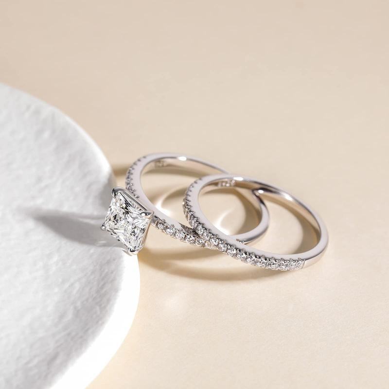 EAMTI 2CT 925 Sterling Silver Bridal Ring Sets Princess Cut CZ Engagement Rings Promise Rings for Her Wedding Bands for Women EAMTI 2CT 925 Sterling Silver Bridal Ring Sets Princess Cut CZ Engagement Rings Promise Rings for Her Wedding Bands for Women