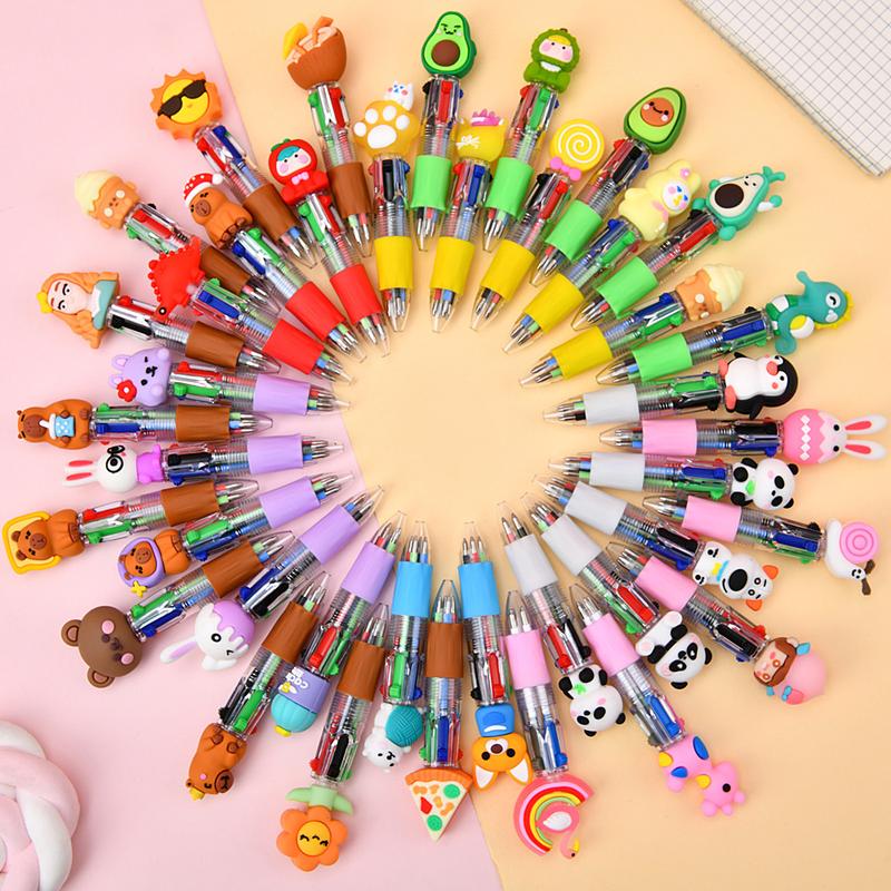 20pcs Christmas & Halloween Cartoon Pen Set, Cute Design Multi-Color Ballpoint Pens, Kids Portable Stationery Gift, New Style